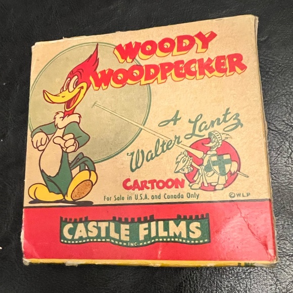 Vintage woody woodpecker 8mm Film Reel original box w/ RARE Film pantry panic - Picture 1 of 4